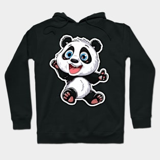 Exuberant Panda Buddy Sticker Hoodie